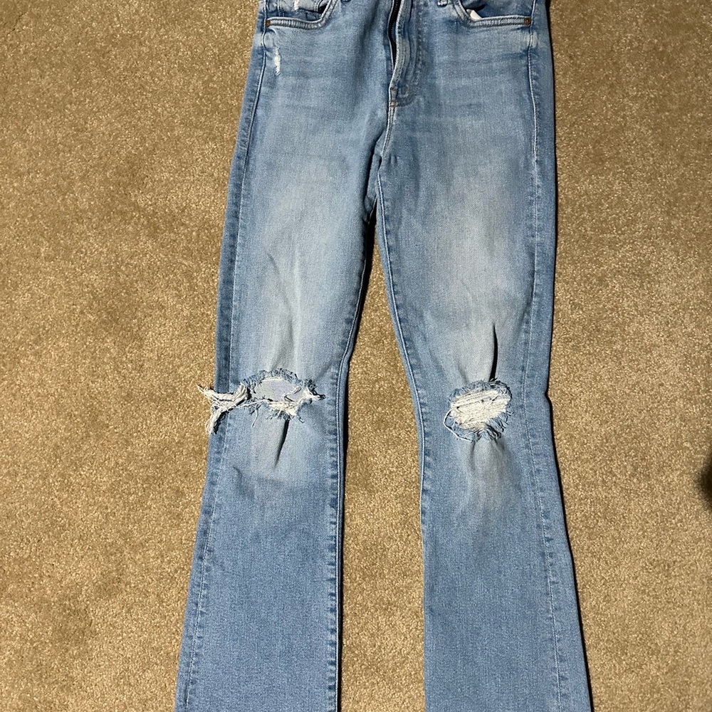 Mother Denim                    Women's Blue Distressed Jeans